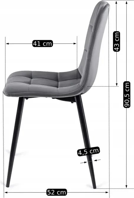 Zestaw Stół Kwadratowy Rozkładany MAX 80-160 cm Dąb Craft/Czarny i 6 Krzeseł PERU Szarych