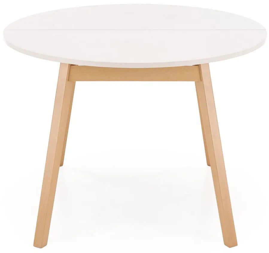 Stół okrągły rozkładany do jadalni płyta kaszmir/naturalny 102-142/102/73 cm RUBEN