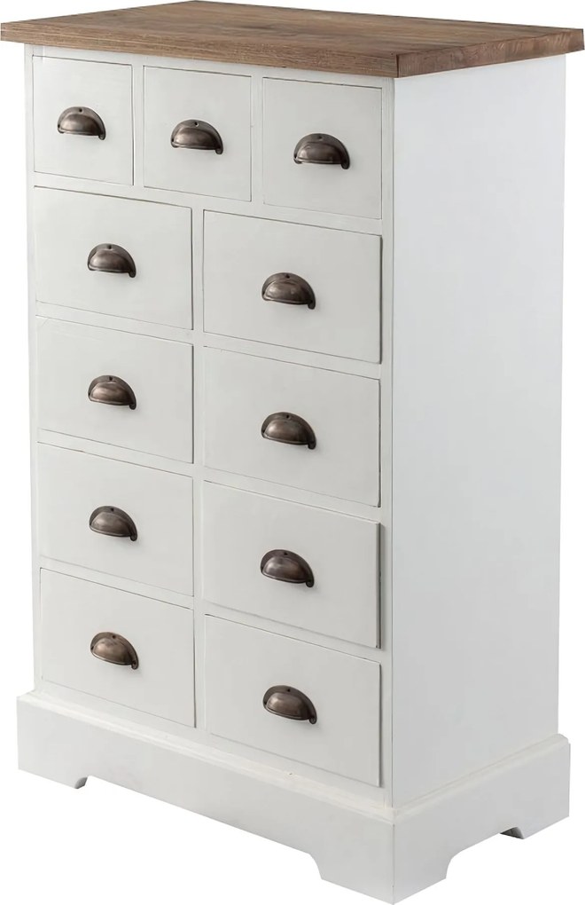 Komoda Brighton 11 szuflad white&natural