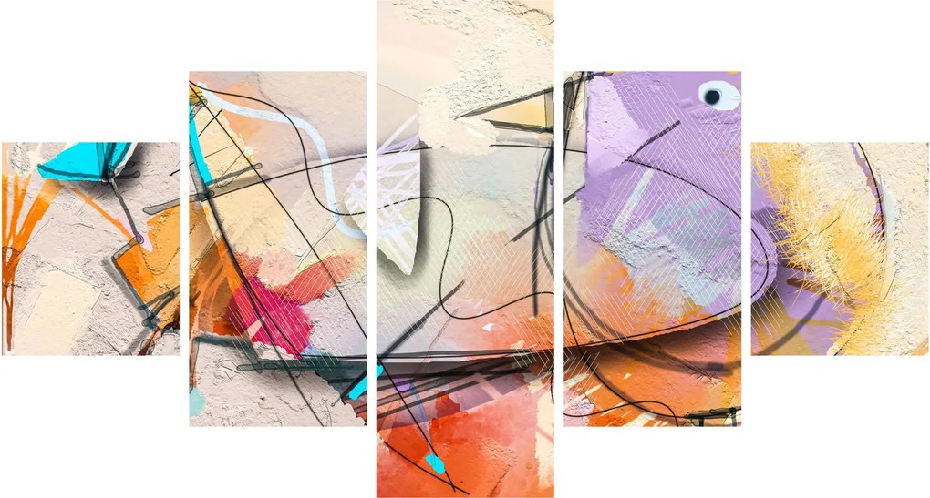 Obraz - Abstrakcja, ptaszek (125x70 cm)