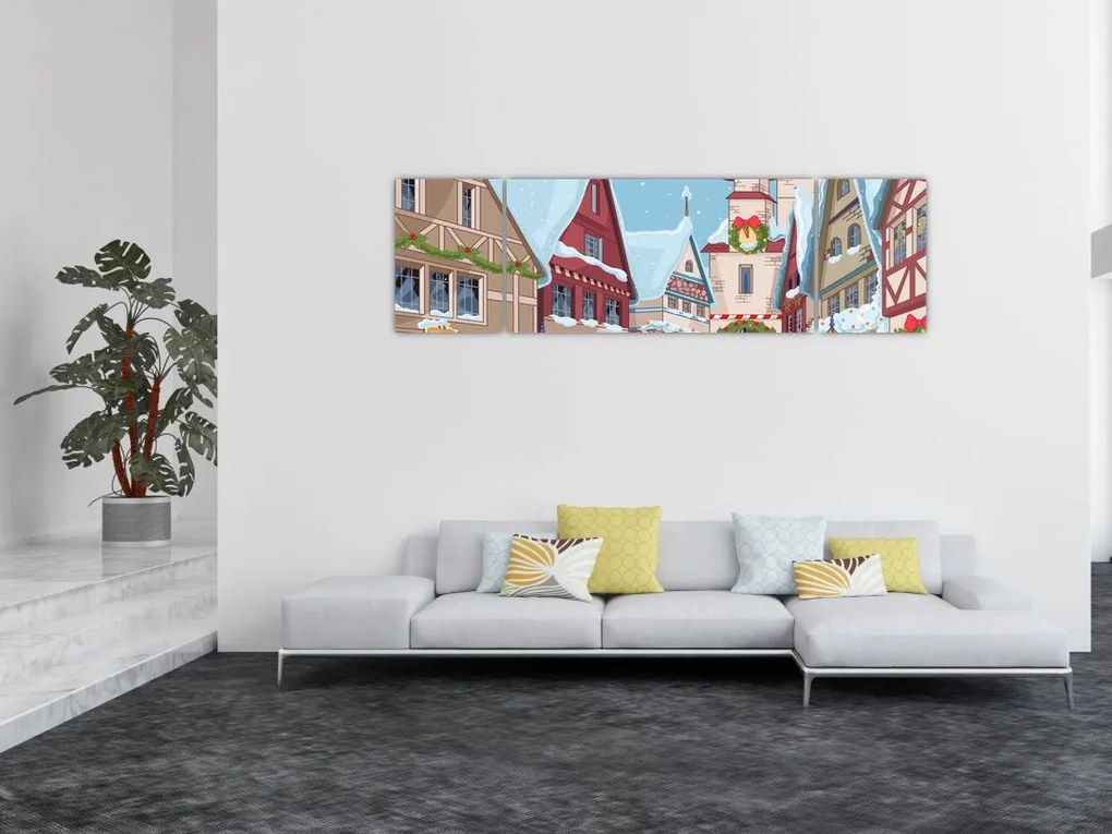 Obraz - Zimowa aleja (170x50 cm)