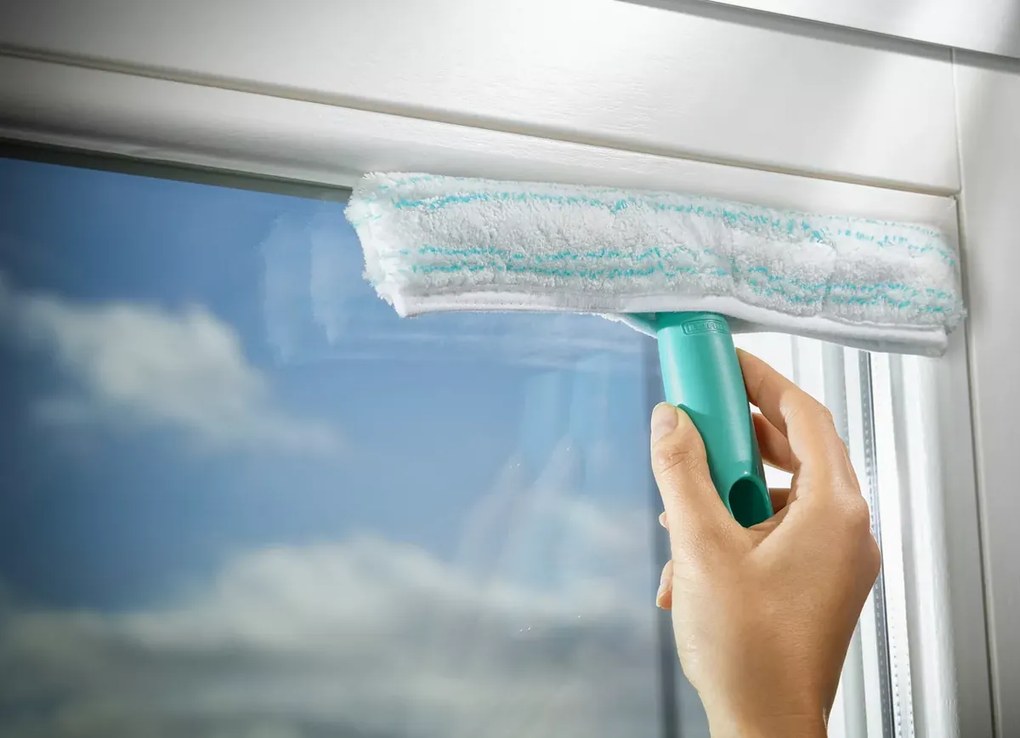 Leifheit odkurzacz do okien Window Cleaner z mopem, drążkiem 43 cm, nasadką ssącą 17 cm czarny 51016