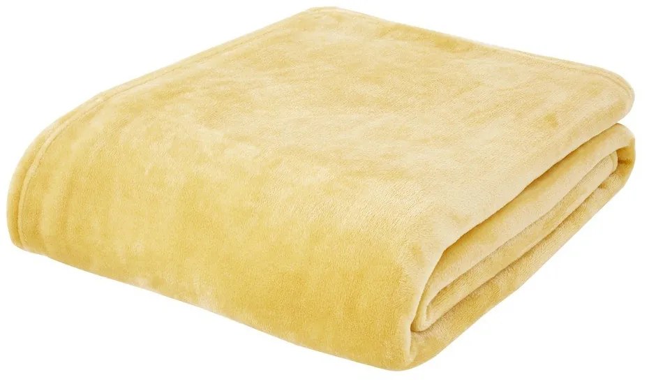 Żółty koc z mikropluszu 130x170 cm Raschel Velvet – Catherine Lansfield