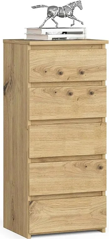 Komoda AKORD CL5 Dąb Artisan 40 cm 5 szuflad kolor Dąb Artisan mat 40x35x92 cm