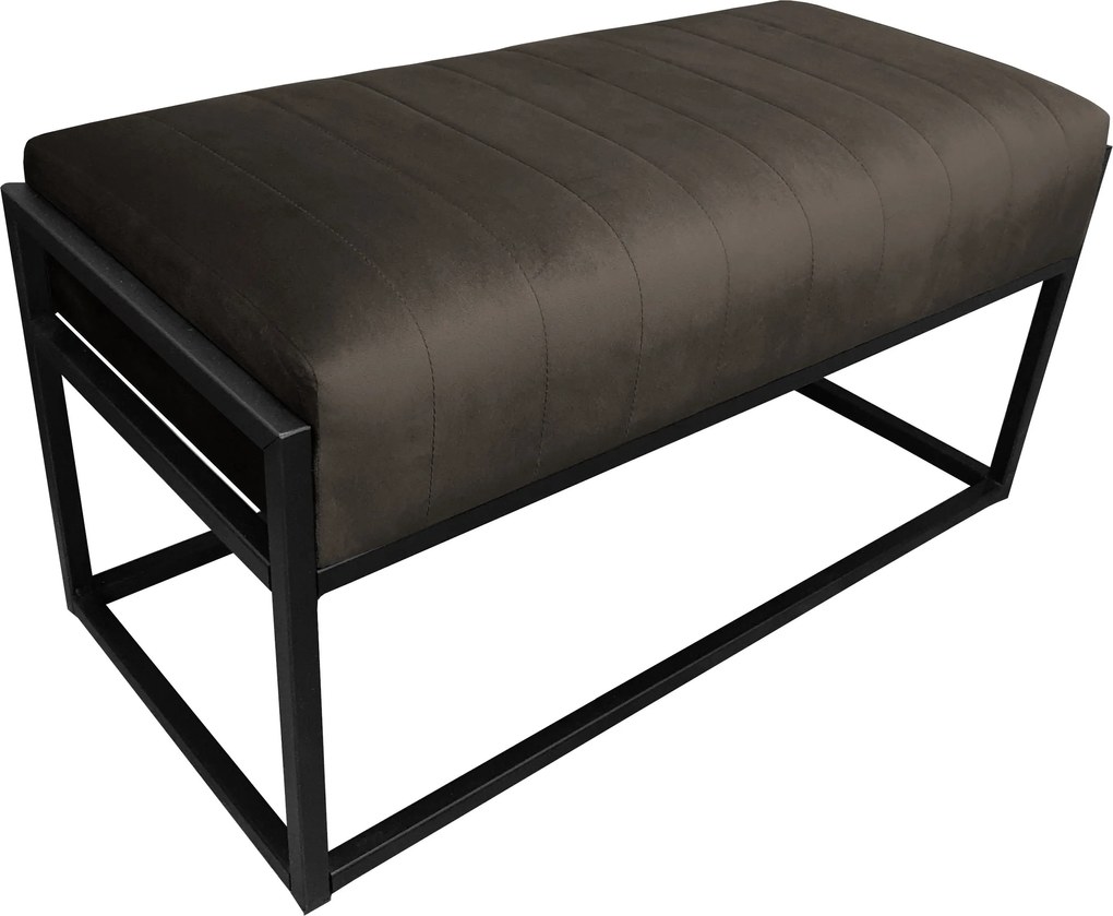 Ławka KAYA tkanina Welur loft ławka metal : Kolor Stelaża - Czarny , Kolor tkaniny - VELVET - MG05, Typ tkaniny - Velvet