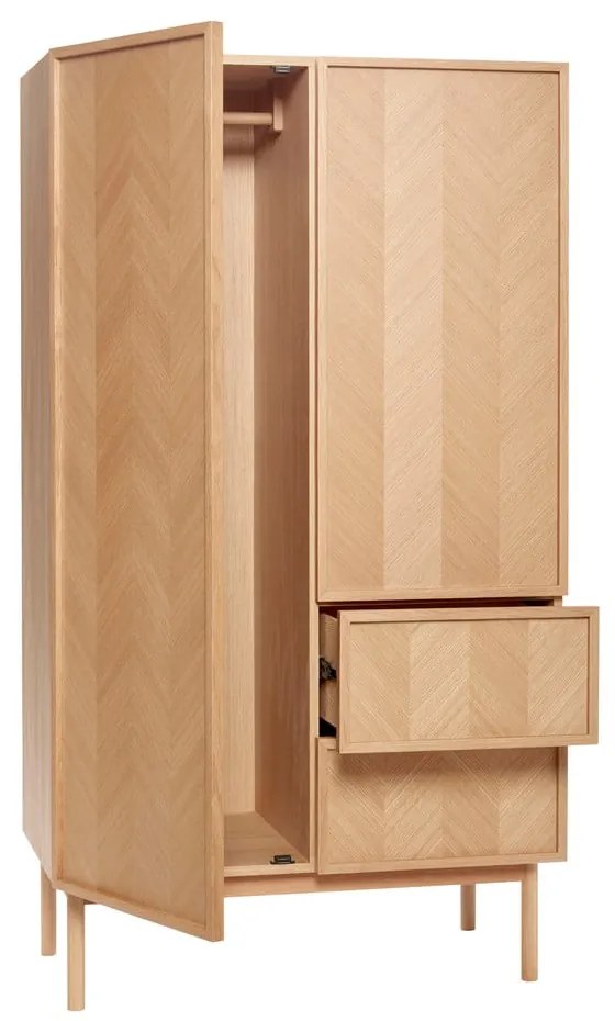 Szafa z drewna dębowego 100x180 cm Herringbone – Hübsch