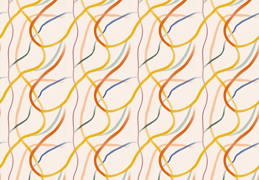 Fototapeta - Minimalistyczne kolorowe linie (196x136 cm)