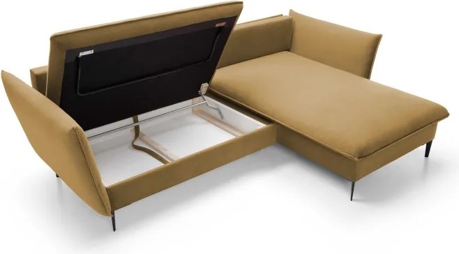 Narożnik GLOSS Prawostronny z funkcją spania, zestaw z poduszkami wolnostojący tkanina RIVIERA 61 Burgundowy WERSAL