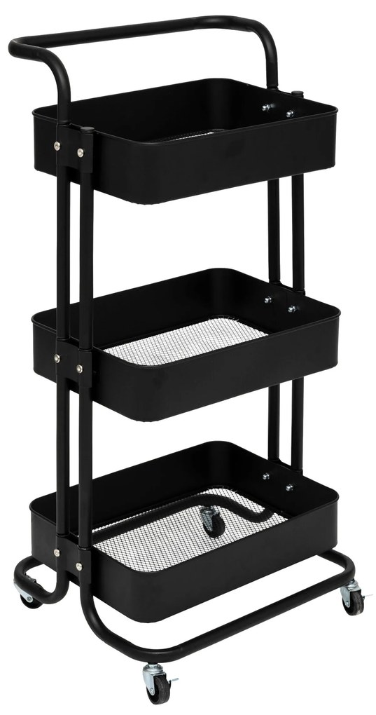 Wózek kuchenny BLACK EDITION 3-poziomowy, 45 x 36,5 x 86 cm
