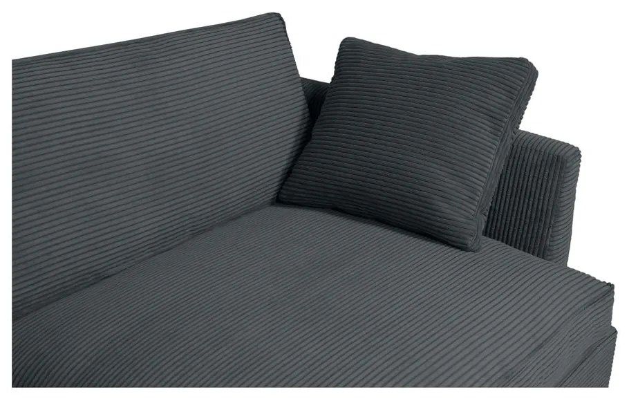 Szara sztruksowa sofa 236 cm Mobby – Scandic