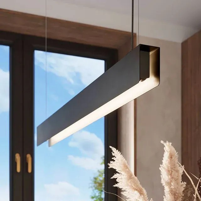 Czarna lampa wisząca liniowa nad stół - A622 L6-H47