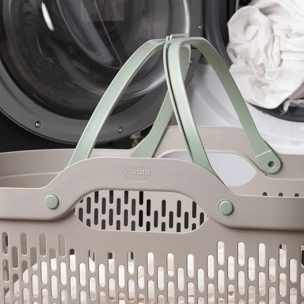 Jasnobrązowy plastikowy kosz na pranie 45 l – Addis