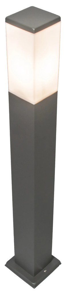 Zewnetrzna Nowoczesna lampa ogrodowa stojąca ciemnoszara z opalizującym szkłem 80 cm IP44 - Malios Nowoczesny Oswietlenie zewnetrzne