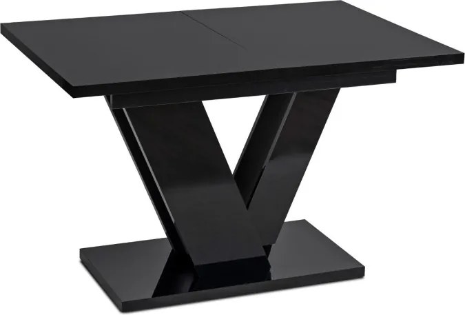 Stół Prostokątny Rozkładany CLARK 120-160 cm Czarny Połysk Glamour