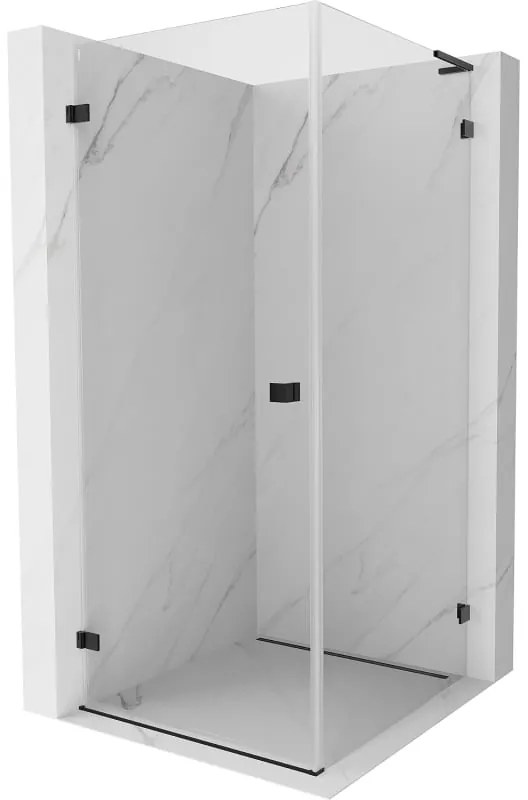 Mexen Lunar-B L kabina prysznicowa uchylna lewa 90 x 90 cm, transparent, czarna - 832L-090-090-70-00-L