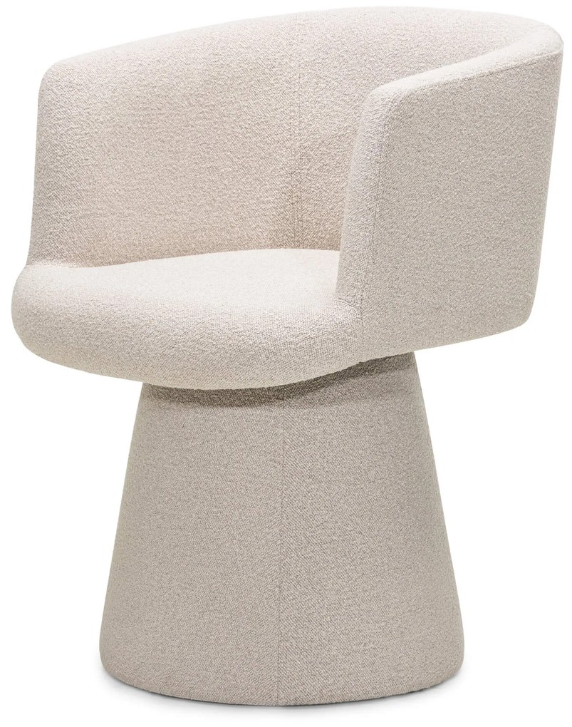 Obrotowy designerski fotel YATO, kremowy
