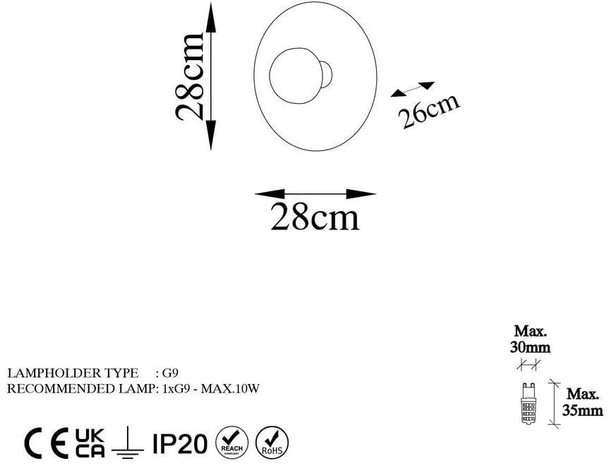 Kinkiet w kolorze miedzi ø 28 cm Kurt – Opviq lights