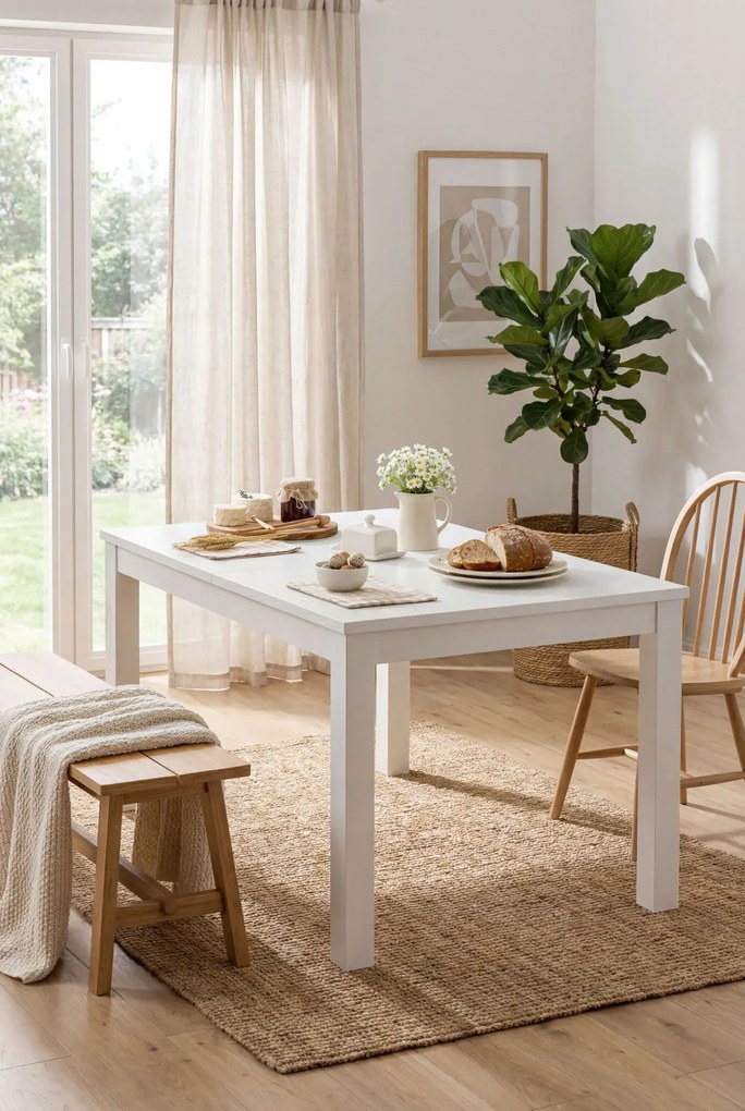 Biały rozkładany stół H8-R91