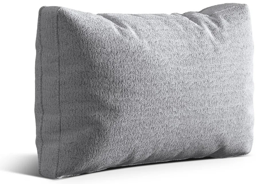 Jasnoszara poduszka na sofę z materiału bouclé Kemi – Cosmopolitan Design