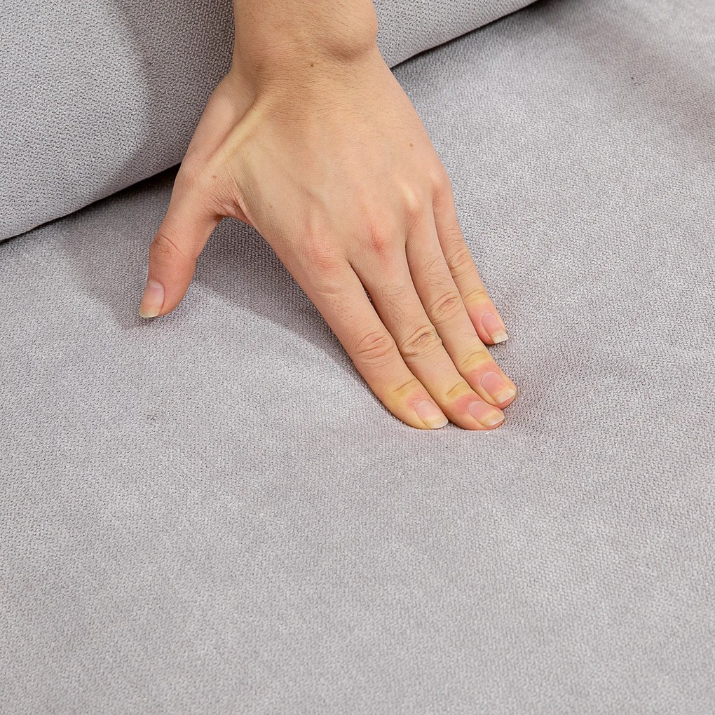 HOMCOM Elegancki Fotel Lounge z ramą drewnianą i tapicerką piankową, wygląd aksamitu, do salonu, sypialni, Szary