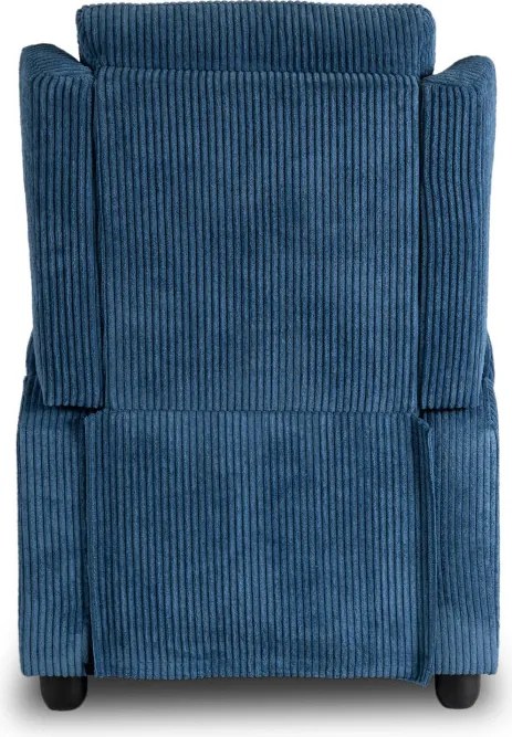 Fotel Rozkładany z Podnóżkiem SPENCER Granatowy Sztruksowy Nowoczesny