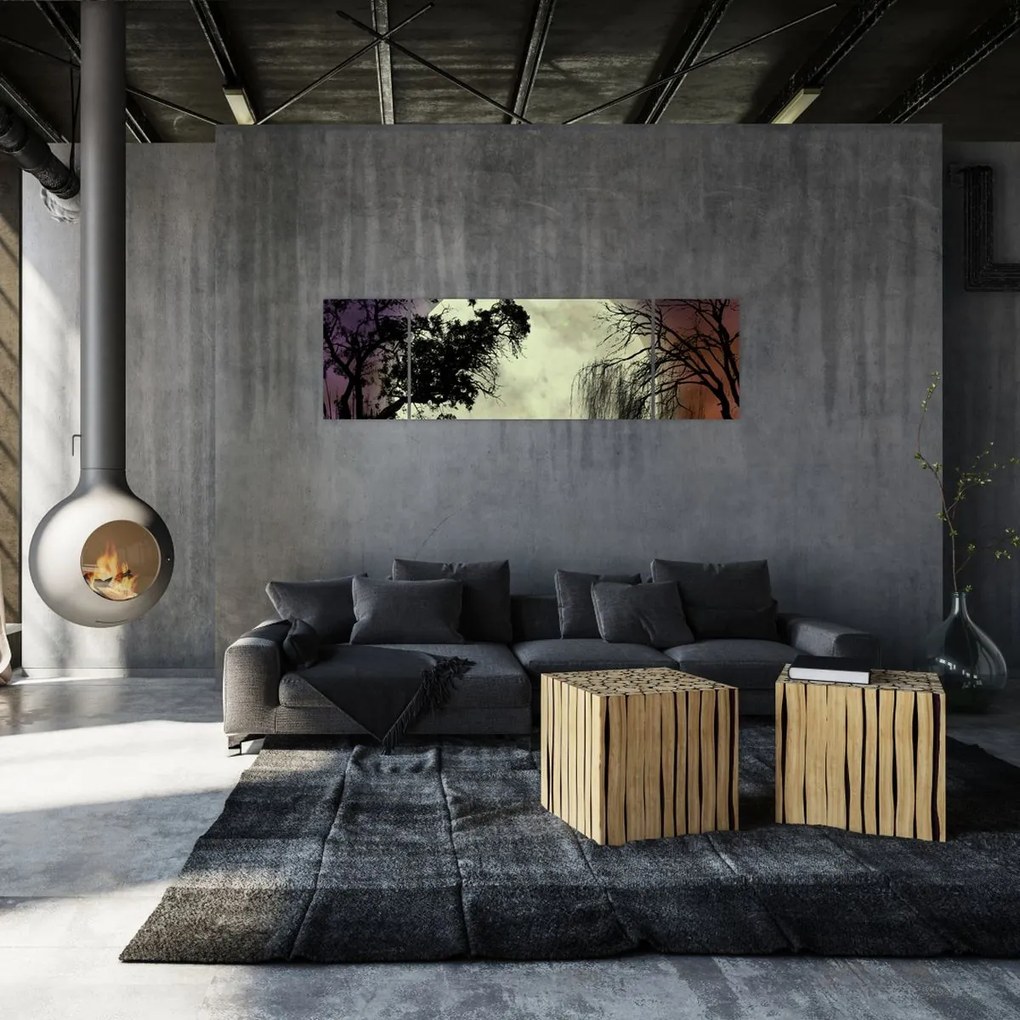 Obraz - Księżyc w pełni nad powierzchnią (170x50 cm)