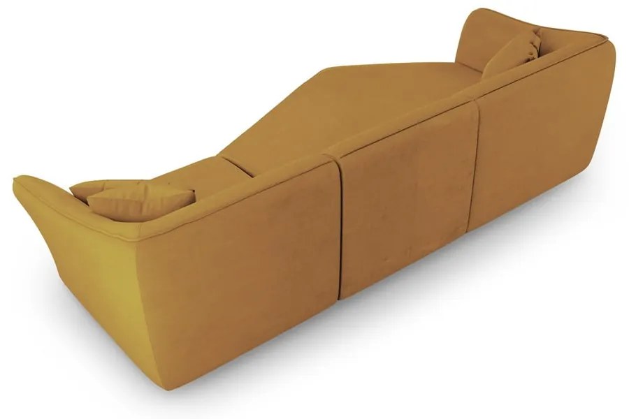 Musztardowy narożnik z materiału bouclé Tokyo – Cosmopolitan Design