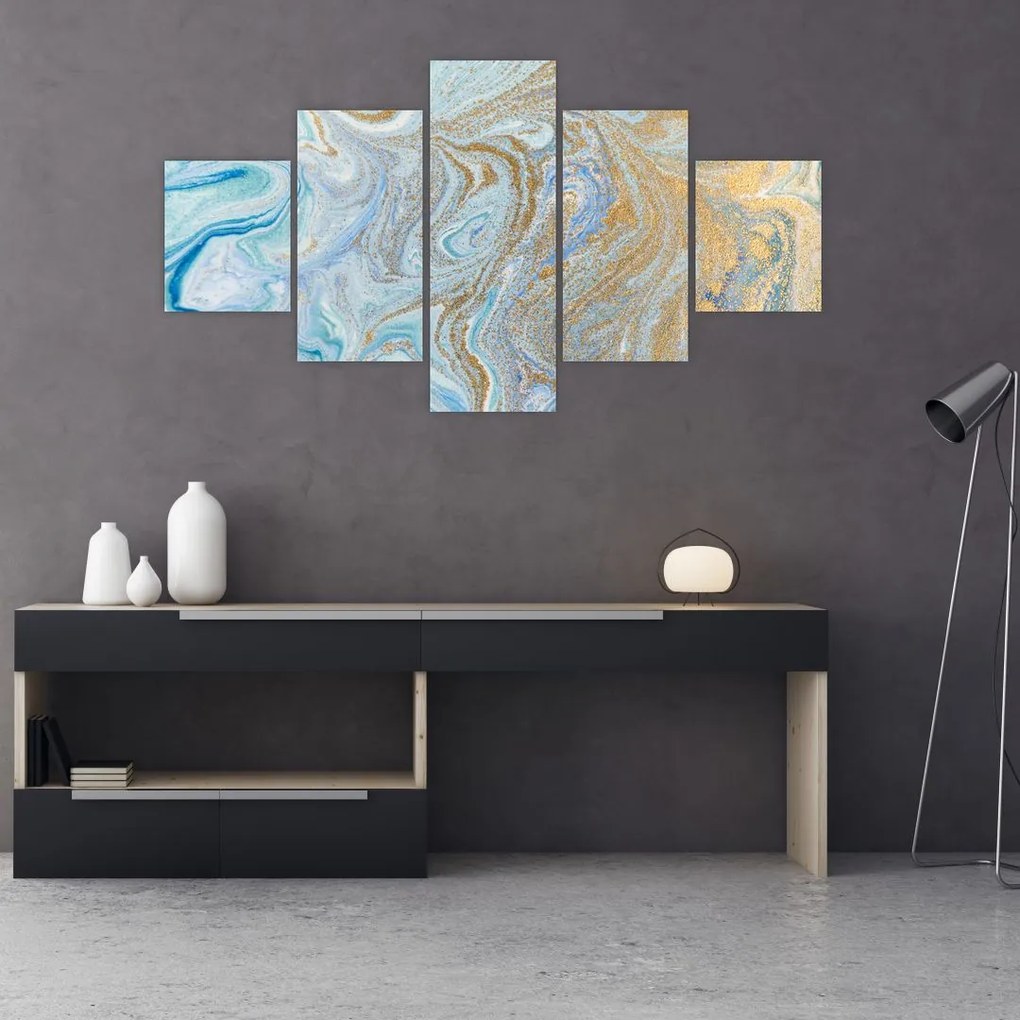 Obraz - Niebieski marmur (125x70 cm)