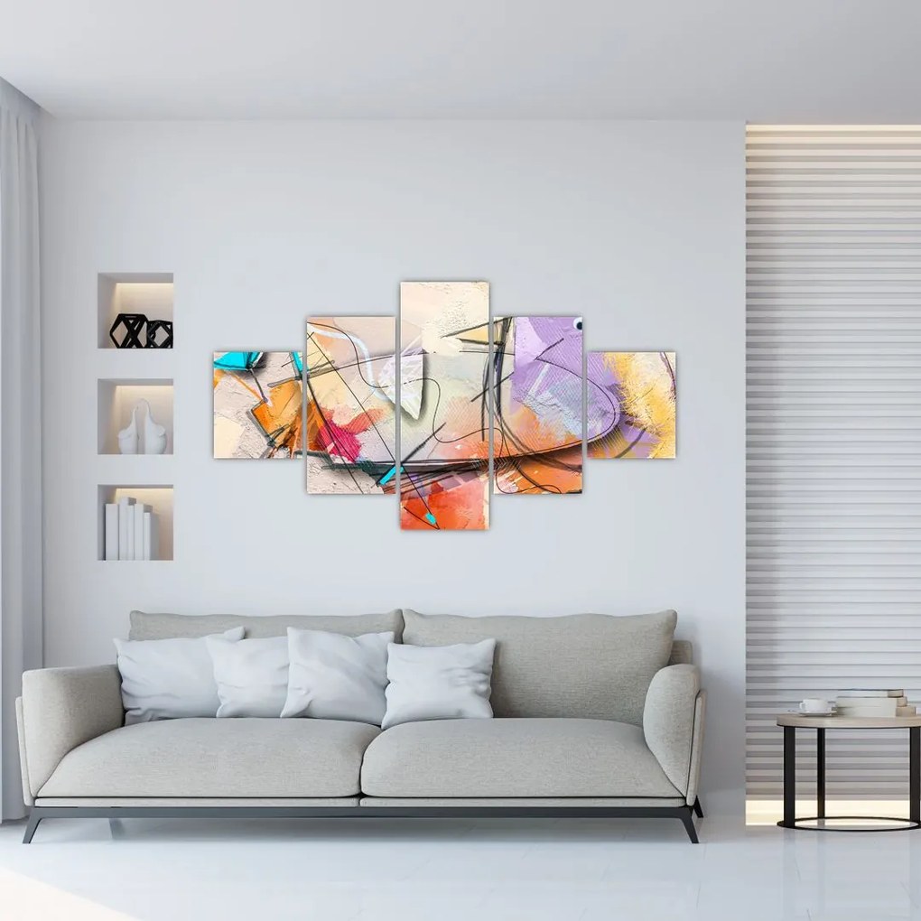 Obraz - Abstrakcja, ptaszek (125x70 cm)