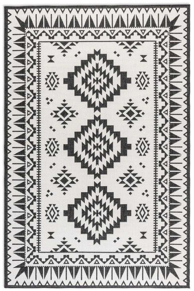 Dywan zewnętrzny dwustronny Gemini kremowo-czarny 200 cm x 290 cm