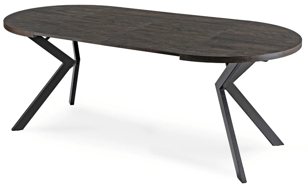 Stół Okrągły Rozkładany LUKAS 100-250 cm Czarny Nowoczesny Loft
