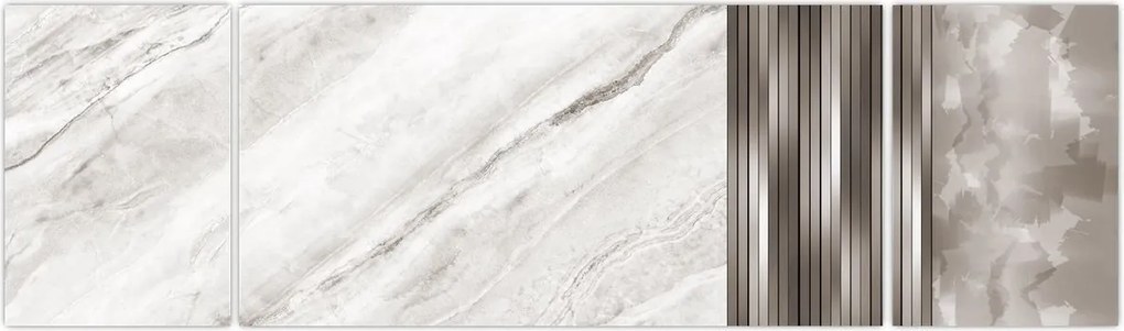 Obraz - Marmur ze srebrnymi liniami (170x50 cm)