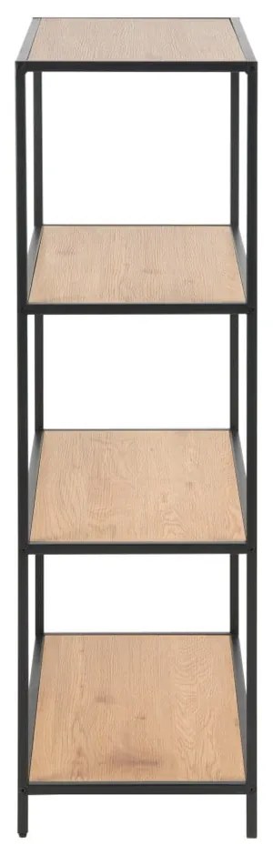 Czarno-naturalny regał w dekorze dębu 77x114 cm Seaford – Actona