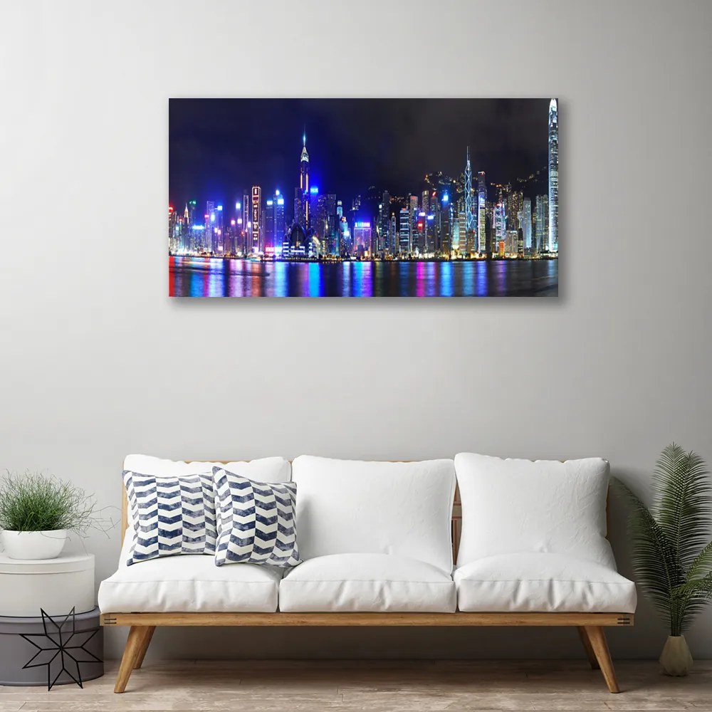 Duży obraz na płótnie Światła Nocnej Metropolii