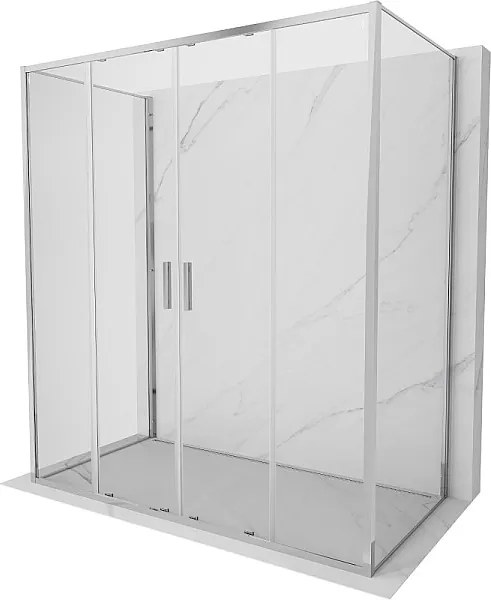 Mexen Exo-3S kabina prysznicowa 3-ścienna rozsuwana 180 x 80 cm, transparent, chrom - 8152-180-080-01-00-3S