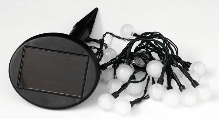 Solarny łańcuch świetlny 20 LED kolorowe - opcja migania