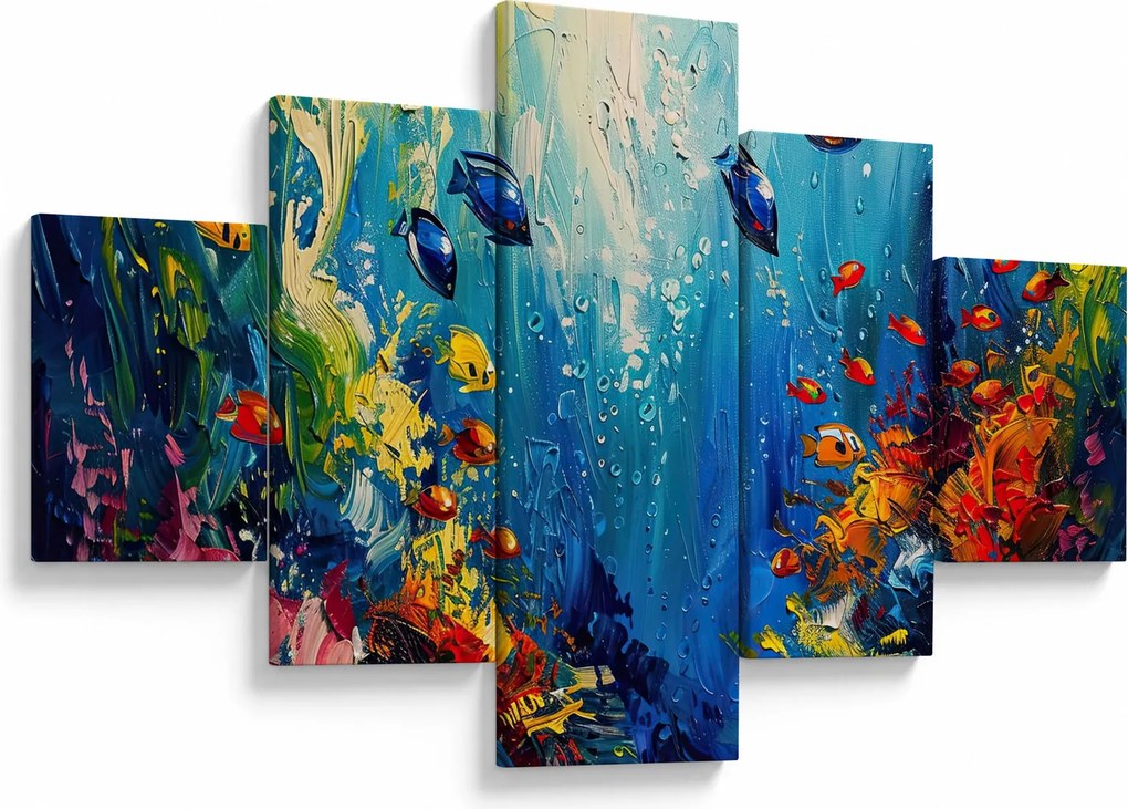 Obraz - Malowanie podwodnego świata (125x70 cm)