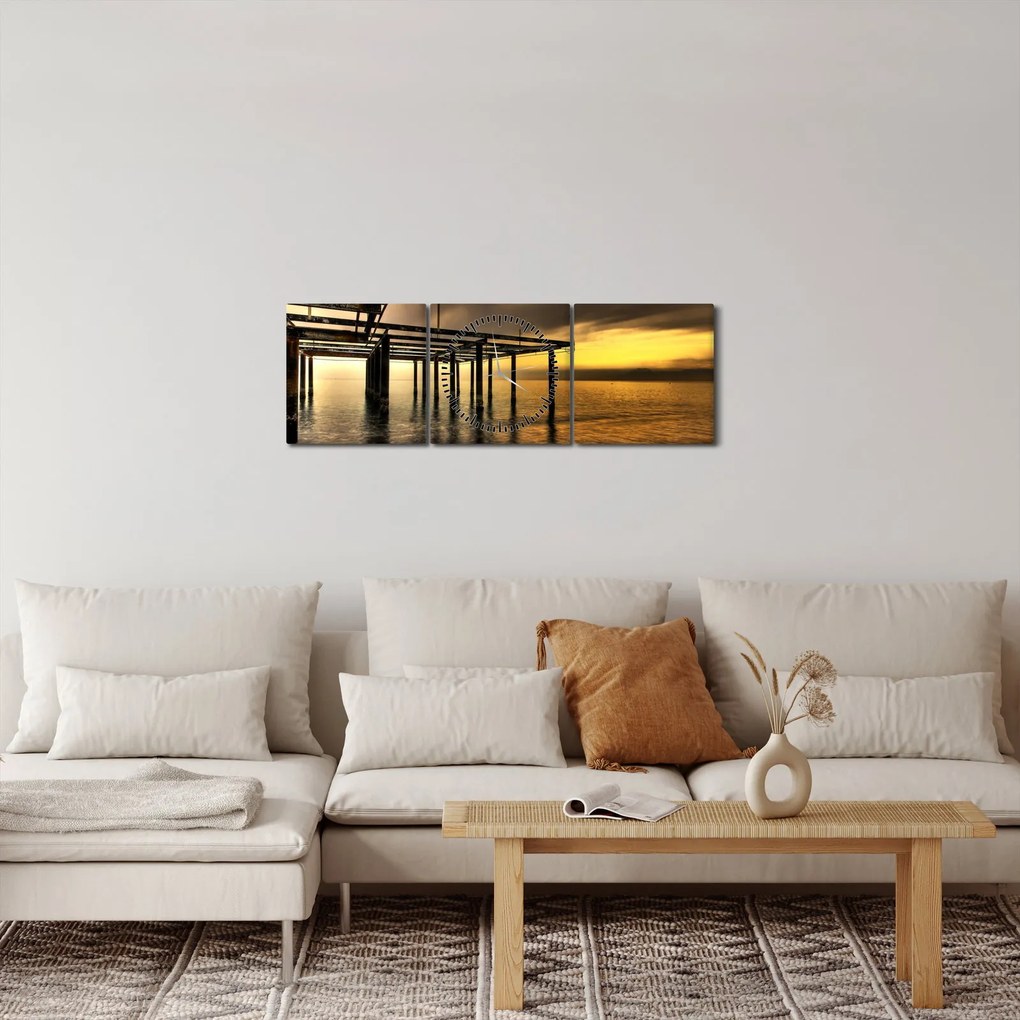 Obraz - Architektura nad wybrzeżem (z zegarem) (90x30 cm)