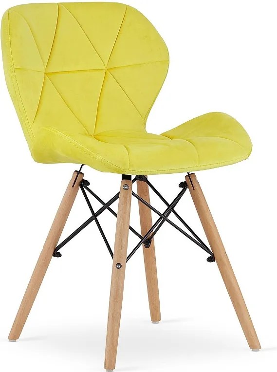 Krzesło Valora WAKO Velvet w kolorze żółtym, nowoczesny design do salonu