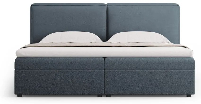 Niebieskie łóżko boxspring ze schowkiem 180x200 cm Arendal – Cosmopolitan Design