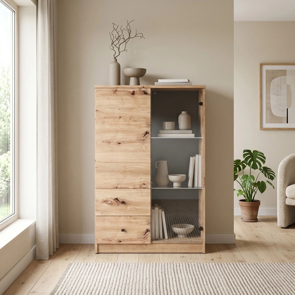 Komoda NATURIO 80 cm do Salonu Sypialni Dąb artisan