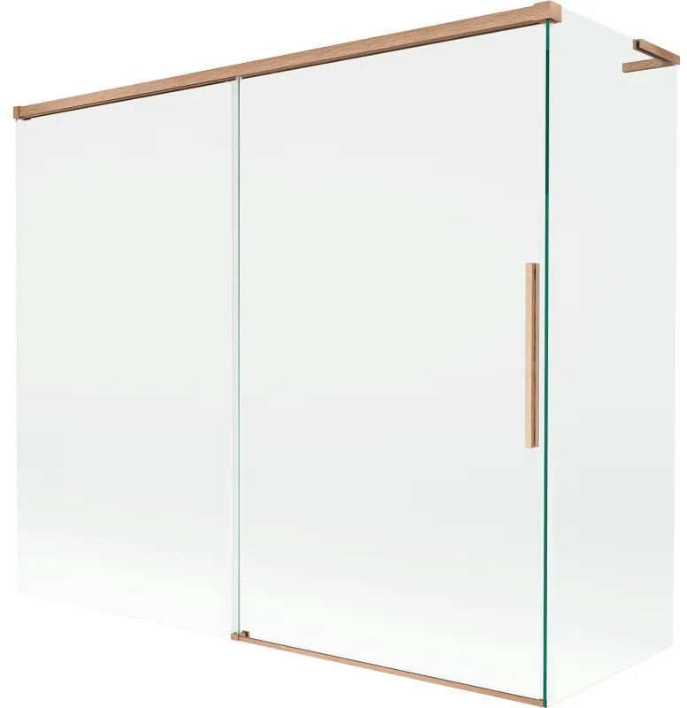 Mexen Rox L parawan nawannowy 2-skrzydłowy rozsuwany 180 + 80 x 150 cm, transparent, miedź szczotkowana - 8C9L-180-080-65-00