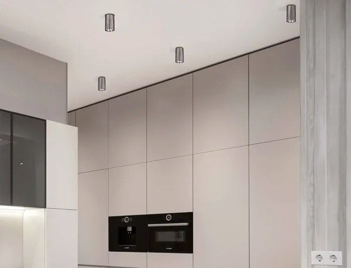 Chromowana Mała Lampa Sufitowa Tuba K7-C34