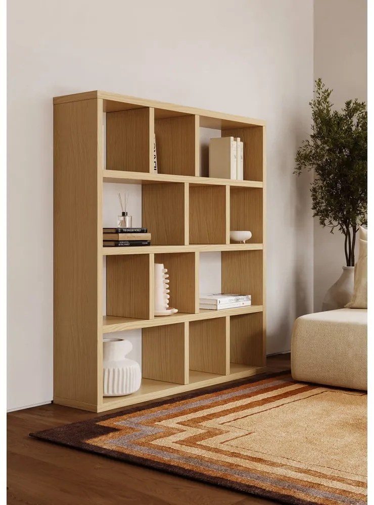 Brązowy regał w dekorze dębu 150x159 cm Berlin – TemaHome