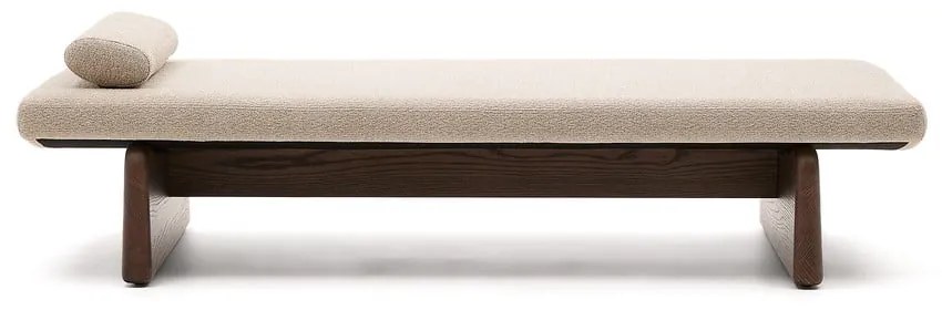 Beżowo-ciemnonaturalny szezlong z tkaniny szenilowej (strona zmienna) Topaz – Kave Home