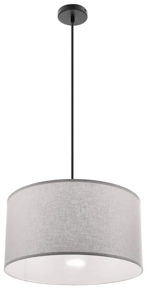 Biała lampa wisząca z tekstylnym kloszem ø 40 cm Shanti – Candellux Lighting