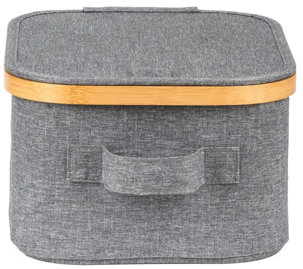 Pojemnik do przechowywania G21 24 x 30 x 15 cm, bambusowy z pokrywką, szary