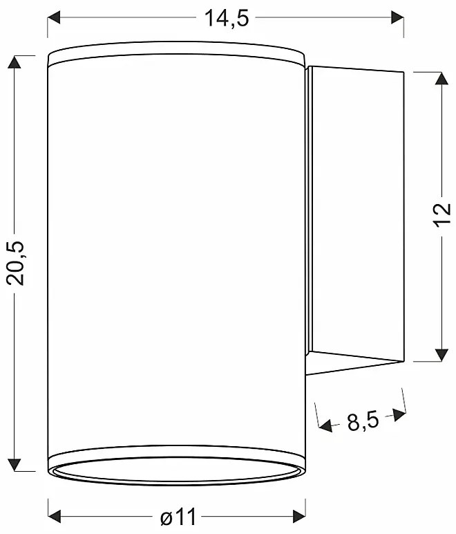Czarny zewnętrzny kinkiet tuba - 2X D177 M0-B75