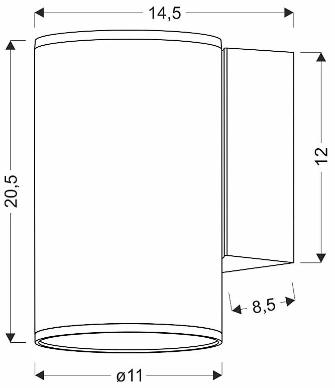 Czarny zewnętrzny kinkiet tuba - D177 Empiro 2X