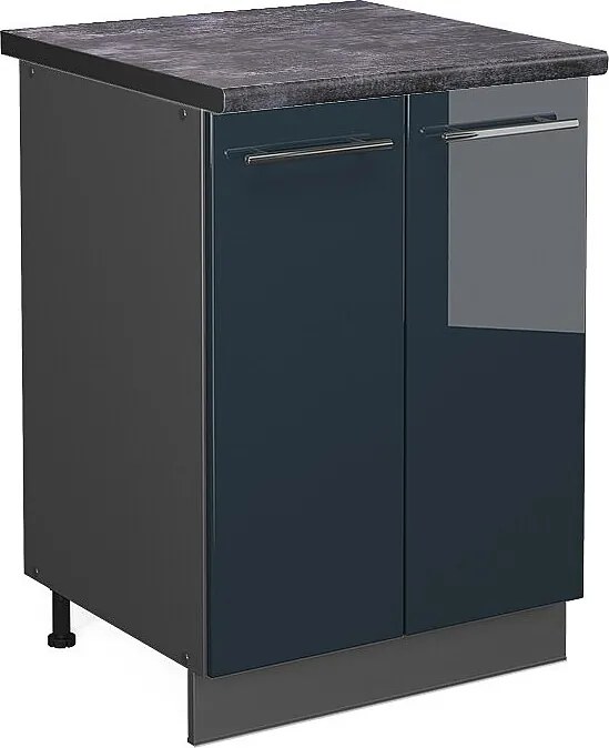 Szafki kuchenne ciemnoniebieski wysoki połysk 60x60x82 fame-line